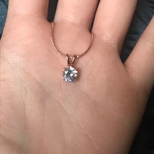 Rose gold solitaire necklace